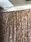 1 VNT PINK Floral Large Curtain Panel Cottage Roses Shabby Style Lined 102x90"
