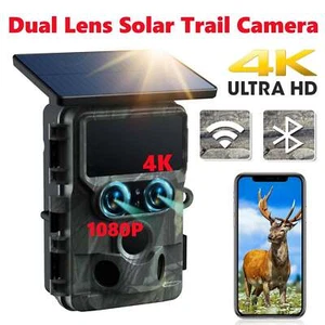 Wildkamera Solar 4K UHD 60MP Doppellinse WLAN Bluetooth Jagdkamera IR Nachtsicht - Bild 1 von 9