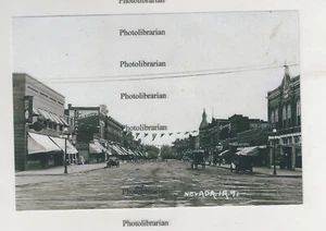 New Photo Nevada Iowa IA Main Street Business District ca. 1910 - Picture 1 of 1