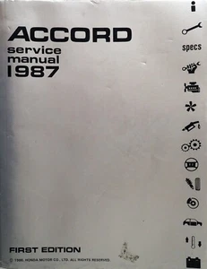 1987 Honda Accord Factory Service Manual Original Shop Repair Workshop DX LX LXi - Bild 1 von 4