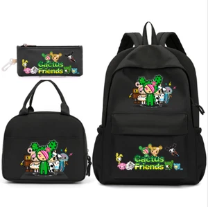 Zaino scuola 3 pezzi anime Tokidoki borse pranzo borsa matite bambini adolescenti borsa da viaggio - Foto 1 di 48