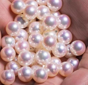 PARA UNO 8-9MM GENUINO MAR DEL SUR BLANCO REDONDO PERLA SUELTA SIN PERFORAR - Imagen 1 de 1