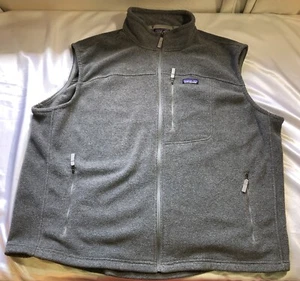 Patagonia Synchilla Vest Fleece Full Zip Mock Neck Chest Pocket Gray Mens Sz 3XL - Picture 1 of 6