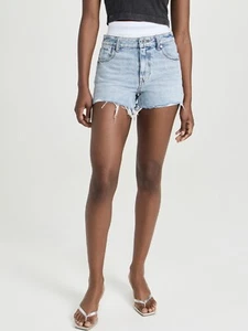 Alexander Wang Denim Shorts Bite High Rise Light Blue Size 26 Cotton - Picture 1 of 3
