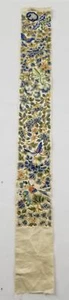 Antique Chinese Hand Embroidered Floral & Butterfly Silk Panel 64x8cm - Picture 1 of 12
