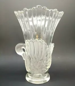 Mikasa Crystal Swan Vase Clear and Frosted 7" Tall Walther Germany - Picture 1 of 5