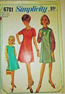Simplicity Dress or Jumper in Half-Sizes* Pattern 6701, Size 16 1/2 Misses - Cut - Picture 1 of 1