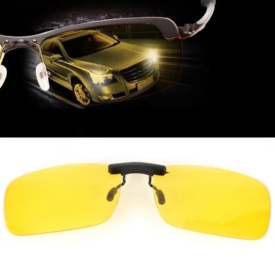 Night Vision Anti Glare Polarized Clip On Driving Glasses Sunglasses UV400 Lens - Image 1 of 4