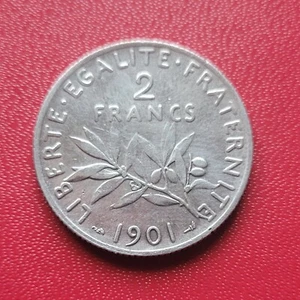 III è République 2 Francs Semeuse Argent 1901 Belle Qualité (TTB+) A Voir !!! - Picture 1 of 2