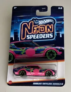Speeders de neón Hot Wheels 3/8 Nissan Skyline 2000 GT-R 2024 rosa - Imagen 1 de 1