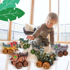 7IN1 Dinosaur Truck Toys w/ Playmat Dino Toy Car Ideal Toy Gift for Baby Kids US - Picture 1 of 12