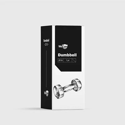 WeCare Rubber-Coated 20 Lbs Dumbbells (Set of Two) - Black - Изображение 1 из 4