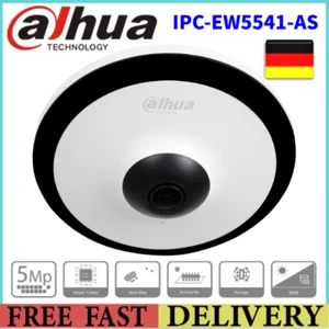 Dahua IPC-EW5541-AS 5MP Panoramic Fisheye WizMind IR10m IVS Mic PoE IP Camera DE - Picture 1 of 8