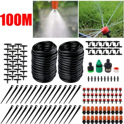 100M Automatisch Bewässerungssystem Bewässerung Tropfschlauch Garten FN - Bild 1 von 4