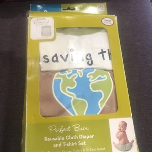 Cocalo Perfect Bum Reusable Cloth Diaper & T-Shirt Set - Picture 1 of 4