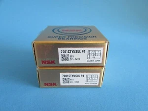 NSK 7001CTYNSULP4 Abec-7 Super Precision Spindle Bearings. Matched Set of Two - Picture 1 of 3