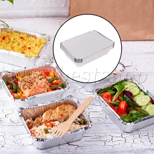 10x Aluminum Pans w/ Lid 2.25LB Foil Lunch Box Tin Foil Pans for Bakeing - Picture 1 of 8