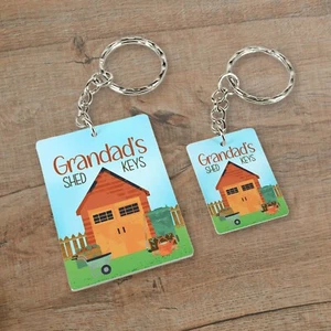 Grandads's Dad's Shed Keys Personalised Any Name Keyring Keychain Gift Idea - Picture 1 of 5