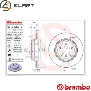 2x BRAKE DISC 09.9425.11 FOR BMW 6/E0/Convertible/E4/E3/E1 N52B30A/BF/B N53B30 - Picture 1 of 9