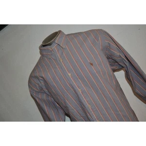 VINTAGE Polo Ralph Lauren Dress Shirt Mens Size XL Blue Striped Cotton - Picture 1 of 9