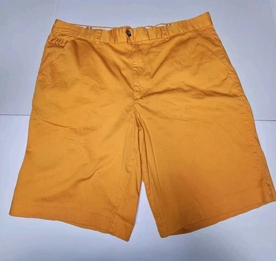 Royal & Awesome 短裤男式 40 码橙色切片高尔夫斜纹布平前 — 第 1/4 张图片