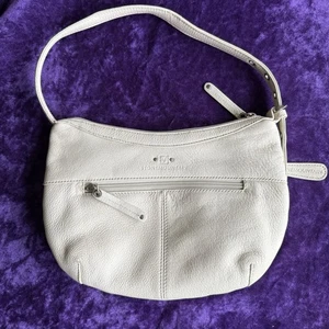 Bolso Hobo de Hombro Vintage Minimalista Y2K Stone Mountain Cuero Marfil - Imagen 1 de 15
