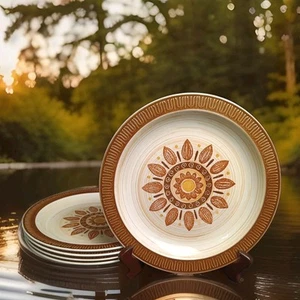 5 Merida Ironstone Dinner Plate 4212 Made In Japan 10.5" Flower Pattern MCM - Picture 1 of 6