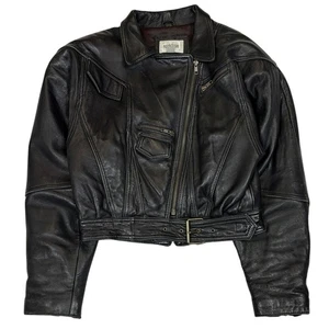 Vintage Nordstrom Leder Motorrad Jacke Damen Small Grunge Punk Goth Emo - Bild 1 von 11