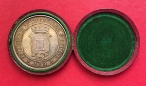 Vosges Belle médaille en argent 950°/°°, "Exposition industrielle d'Epinal 1881" - Foto 1 di 6
