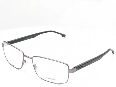 Monturas rectangulares de metal gris oscuro para hombre Carrera 8877 R80 57-17-145 Foto 1 de 4