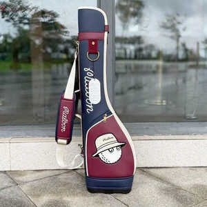 Malbon Stand Half Caddy Bag Case Navy Wine Red Self-Supporting Holds 6 Club - Picture 1 of 7