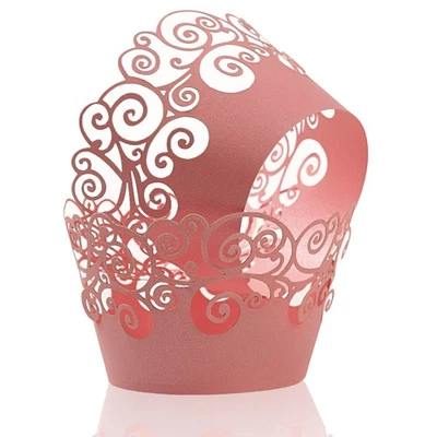 Embalagens para cupcake, KPOSIYA 50 pacotes envoltórios para cupcake filigrana bolo artístico p... - Imagem 1 de 4