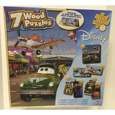 Disney Pixar Toy Story Planes and Cars 7 Wooden Puzzle & Tray 1 24 + 6 12 pc - Image 1 of 4
