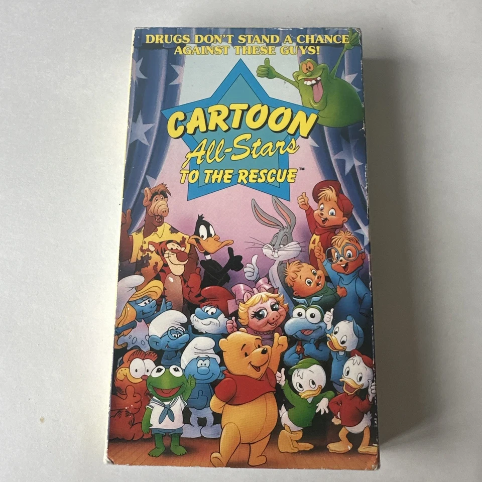VHS Cartoon All Stars To The Rescue: Smurfs, ALF, Garfield, Bugs Bunny Anti Drug — 第 1/4 张图片
