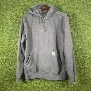 Carhartt maglione uomo grande grigio antipioggia pile pullover felpa con cappuccio - Foto 1 di 13