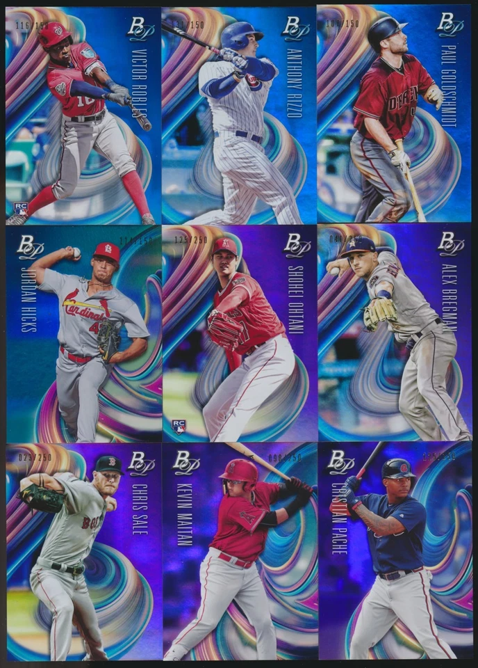 2018 Bowman Platinum Baseball BLUE #/150 & PURPLE #/250 PARALLEL Pick From List - Image 1 of 1