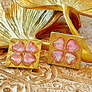 TOTALMENTE NUEVO Victoria Plateado Resina Enchapado en Oro Poste Rosa Corazón - Imagen 1 de 4