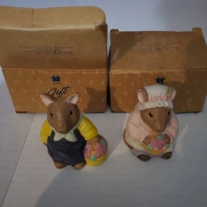 Avon Ceramic Rats Salt & Pepper Shakers Never Used In Original Boxes. - Picture 1 of 8