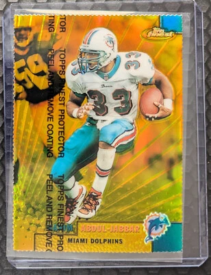 1999 Topps Finest Gold Refractor #93 KARIM ABDUL-JABBAR Dolphins 45/100 - Image 1 of 2