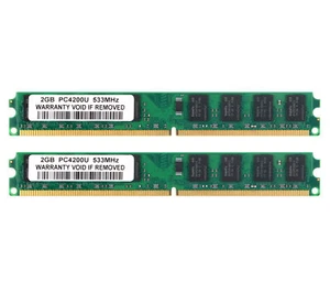 4G Intel RAM 2pcs 2GB 2RX8 DDR2 533MHz PC2-4200U 240PIN DIMM Desktop Memory &DD - Picture 1 of 8