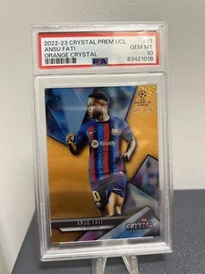 Ansu Fati 2023 Topps Crystal Premium UCL Orange /25 PSA 10 Gem Mint Pop 1 - Picture 1 of 2