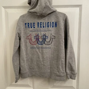 True Religion Gray Zip-Up Hoodie Jacket Size 5 - Picture 1 of 5