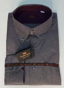 CAMICIA TAGLIE FORTI COTONE QUADRETTINO CRISTIANO GIRANI GRIGIO FUME' 5 XL - Foto 1 di 4