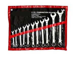 11PC Piece Combination Spanner Set 6,7,8,9,10,11,12,13,14,17,19mm  Nickel Plated