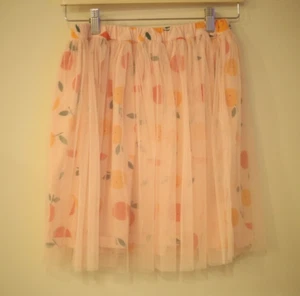 Hanna Andersson Girl's Size 150 CM US 12 Tulle Skirt Pink Overlay Fruit Print - Picture 1 of 7