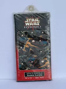 Star Wars Episode 1 Space Battle Vinyl Shower Curtain 70" x 72" NEW - Picture 1 of 2