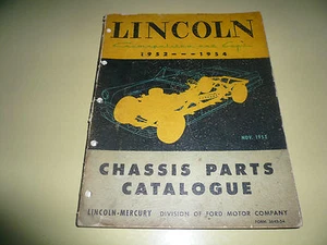 1952 53 54 Lincoln Continental & Capri Chassis Parts Catalogue - Picture 1 of 2