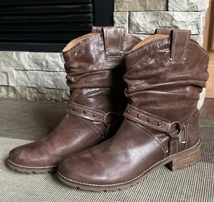 Sofft Womens Adan Brown Leather Ankle  Cowboy Boots Motorcycle Size 9 - Picture 1 of 9