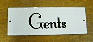 "GENTS" Bathroom Men's Room Man Cave Enamel Metal Wall Mount Novelty Sign 10" - Picture 1 of 2