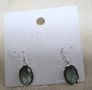 Orecchini rotondi con gancio pendenti argento sterling Belk Silverworks zirconi verdi - Foto 1 di 1